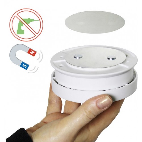 Support magnétique pour détecteurs d'incendie Ø 70mm, Kit de pose pour détecteur de fumée